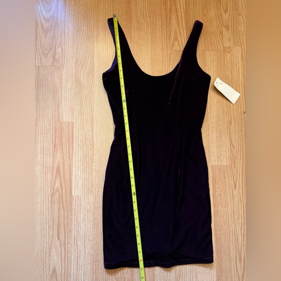 Tobi Deep Purple Velvet Bodycon Low Back Sleeveless Mini Dress, Size Small - Picture 2 of 6